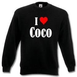 Reifen-Markt Sweatshirt Damen I Love Coco Größe XL Farbe Schwarz Druck Weiss von Reifen-Markt