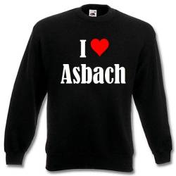 Reifen-Markt Sweatshirt I Love Asbach Größe L Farbe Schwarz Druck Weiss von Reifen-Markt