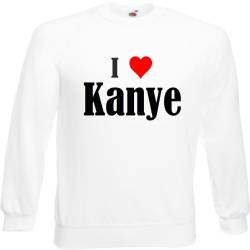 Reifen-Markt Sweatshirt I Love Kanye Größe L Farbe Weiss Druck Schwarz von Reifen-Markt