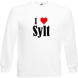 Reifen-Markt Sweatshirt I Love Sylt Größe 2XL Farbe Weiss Druck Schwarz von Reifen-Markt