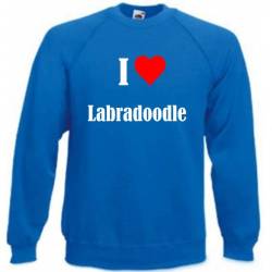Reifen-Markt Sweatshirt Kinder I Love Labradoodle Größe 140 Farbe Blau Druck Weiss von Reifen-Markt