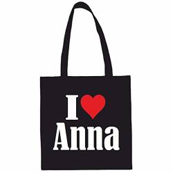 Reifen-Markt Tasche I Love Anna Größe 38x42 Farbe Schwarz Druck Weiss von Reifen-Markt