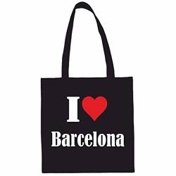 Reifen-Markt Tasche I Love Barcelona Größe 38x42 Farbe Schwarz Druck Weiss von Reifen-Markt