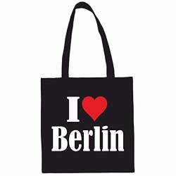 Reifen-Markt Tasche I Love Berlin Größe 38x42 Farbe Schwarz Druck Weiss von Reifen-Markt