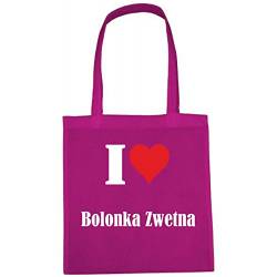 Reifen-Markt Tasche I Love Bolonka Zwetna Größe 38x42 Farbe Pink Druck Weiss von Reifen-Markt