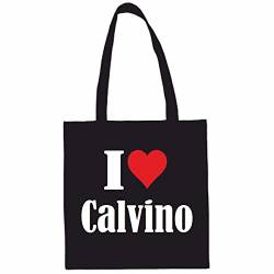 Reifen-Markt Tasche I Love Calvino Größe 38x42 Farbe Schwarz Druck Weiss von Reifen-Markt