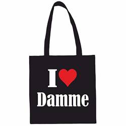 Reifen-Markt Tasche I Love Damme Größe 38x42 Farbe Schwarz Druck Weiss von Reifen-Markt