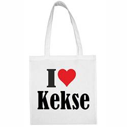 Reifen-Markt Tasche I Love Kekse Größe 38x42 Farbe Weiss Druck Schwarz von Reifen-Markt