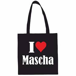 Reifen-Markt Tasche I Love Mascha Größe 38x42 Farbe Schwarz Druck Weiss von Reifen-Markt