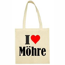 Reifen-Markt Tasche I Love Möhre Größe 38x42 Farbe Natur Druck Schwarz von Reifen-Markt