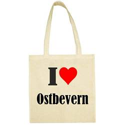 Reifen-Markt Tasche I Love Ostbevern Größe 38x42 Farbe Natur Druck Schwarz von Reifen-Markt