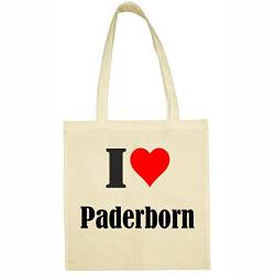 Reifen-Markt Tasche I Love Paderborn Größe 38x42 Farbe Natur Druck Schwarz von Reifen-Markt