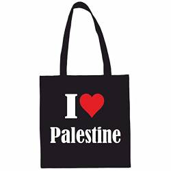 Reifen-Markt Tasche I Love Palestine Größe 38x42 Farbe Schwarz Druck Weiss von Reifen-Markt