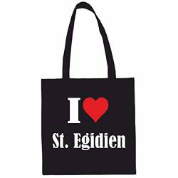 Reifen-Markt Tasche I Love St. Egidien Größe 38x42 Farbe Schwarz Druck Weiss von Reifen-Markt