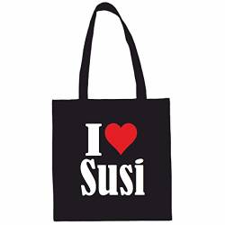 Reifen-Markt Tasche I Love Susi Größe 38x42 Farbe Schwarz Druck Weiss von Reifen-Markt