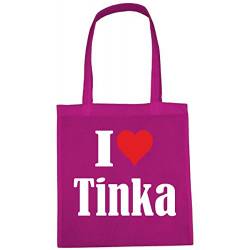 Reifen-Markt Tasche I Love Tinka Größe 38x42 Farbe Pink Druck Weiss von Reifen-Markt