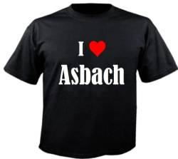 T-Shirt I Love Asbach Größe 2XL Farbe Schwarz Druck Weiss von Reifen-Markt