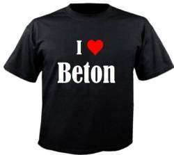 T-Shirt I Love Beton Größe 2XL Farbe Schwarz Druck Weiss von Reifen-Markt