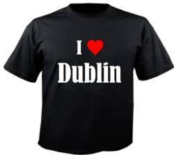 T-Shirt I Love Dublin Größe 4XL Farbe Schwarz Druck Weiss von Reifen-Markt