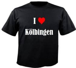 T-Shirt I Love Kölbingen Größe S Farbe Schwarz Druck Weiss von Reifen-Markt