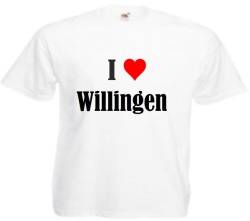 T-Shirt I Love Willingen Größe S Farbe Weiss Druck Schwarz von Reifen-Markt