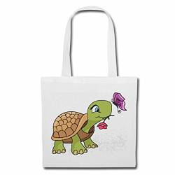 Tasche Umhängetasche SÜSSE SCHILDKRÖTE MIT BLUME UND SCHMETTERLING SCHILDKRÖTEN LANDSCHILDRÖTE MEERESSCHILDKRÖTEN NINJA WASSERSCHILDKRÖTEN TURTLES TURTLE NESSAJA Einkaufstasche Schulbeutel Turnbeut von Reifen-Markt