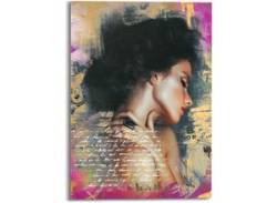 Glasbild REINDERS "Glasbild Glamour Frau Farbenfroh - Sensual Modern Paper Art" Bilder Gr. B/H: 50 cm x 70 cm, Frau, 1 St., bunt (mehrfarbig) Glasbilder von Reinders