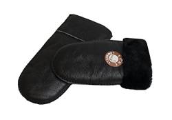 Reissner Lammfelle warme Merino Lammfell Fäustlinge Faust Handschuhe mit nappiertem Leder für Damen und Herren HDS-FAUST2-NAP-BEI-XS beige XS (Handumfang 15cm) von Reissner Lammfelle