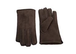 Reissner Lammfelle warme Merino Lammfell Finger Handschuhe für Damen und Herren HDS-FINGER1-L-BRA braun L (Handumfang 22cm) von Reissner Lammfelle