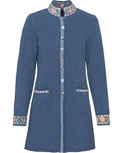 Reitmayer Lange Strickjacke mit Jacquard-Muster Mittelblau 38 von Reitmayer