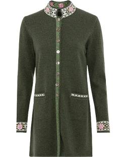 Reitmayer Lange Strickjacke mit Jacquard-Muster Oliv 40 von Reitmayer