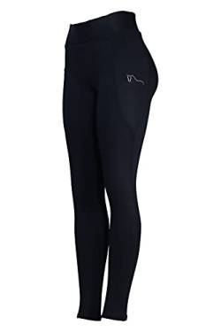 ReitsportPlus Yoga Damen Leggings, Blickdicht Sporthose High Waist Yoga Leggings mit Taschen (Black, 40/42) von ReitsportPlus