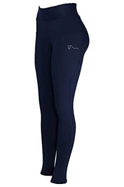 ReitsportPlus Yoga Damen Leggings, Blickdicht Sporthose High Waist Yoga Leggings mit Taschen (Navy, 40/42) von ReitsportPlus