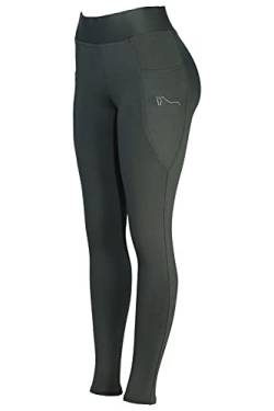 ReitsportPlus Yoga Damen Leggings, Blickdicht Sporthose High Waist Yoga Leggings mit Taschen (Olive, 40/42) von ReitsportPlus