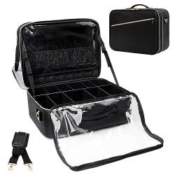 Extra großer Make-up-Koffer, Make-up-Tasche, Organizer, Reise-Kosmetikkoffer, tragbare Künstler-Aufbewahrungstasche mit waschbarer Kunststoff-Trennwand und Wärmeisolierungsschicht für Lippenstift, von Relavel