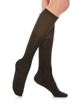 Relaxsan 550L (Schwarz, Gr.3) Socken für Diabetiker Herren und Damen, Kniestrümpfe ohne Naht, ohne Gummi, Baumwolle und Silber von Relaxsan