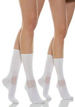 Relaxsan 560 (2 Paare - Weiß, Gr.2) Socken für Diabetiker Herren und Damen, Gesundheitssocken ohne Naht, ohne Gummi, Baumwolle und Crabyon von Relaxsan