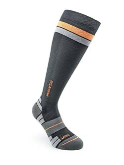 Relaxsan 800 Sportsocken (Grau/Orange, 2L) – abgestufte Kompressionssportsocken Dryarn-Faser maximale Leistung von Relaxsan