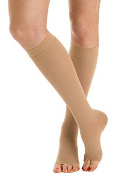 Relaxsan M1050A (Beige, Gr.2) Kniestrümpfe Baumwolle offene Zehe 1 - K1 abgestufte Kompression von Relaxsan