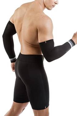 Relaxsan Sport 802 (Schwarz/Grau, M) Arm Sleeves Sport Kompression Arm Ärmel Unisex Herren Damen von Relaxsan