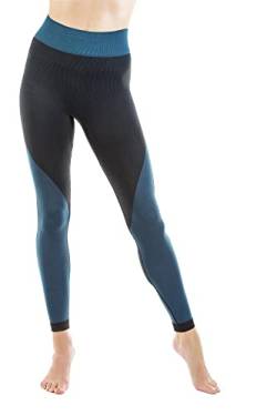 Relaxsan Sport 8050 (Schwarz/Blau, S) Sport Leggins Kompression Unisex Mann Frau von Relaxsan