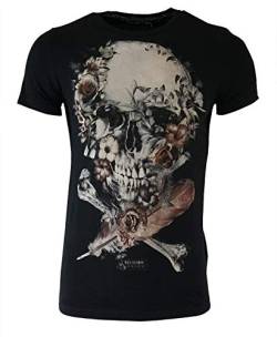 Religion Clothing Herren T-Shirt Roses Skull (M, Jet Black) von Religion