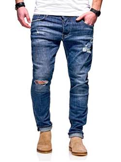 MT Styles Herren Jeans Slim Fit Hose JN-3687 [Blau, W33/L32] von Rello & Reese