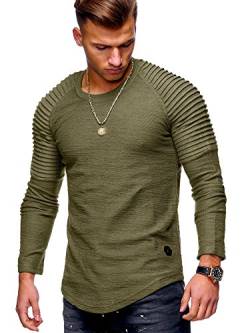 MT Styles Herren Oversize Sweatshirt Biker Pullover Hoodie MT-7311 [Khaki, M] von Rello & Reese