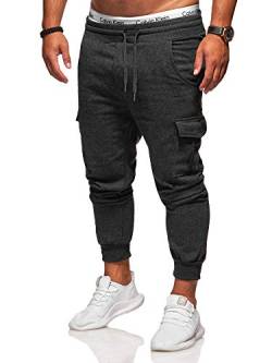 Rello & Reese Cargo Trainingshose Sporthose Cargo Freizeithose Jogger Chino T-31 [Dunkelgrau, M] von Rello & Reese