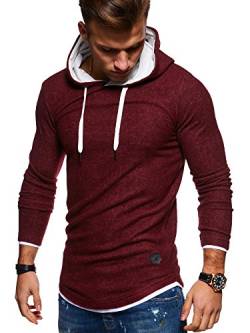 Rello & Reese Herren 2in1 Oversize Hoodie Pullover Kapuzenpullover Hoodie MT-7426 [Rot, S] von Rello & Reese