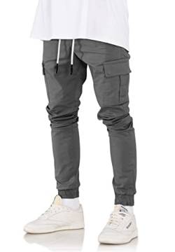 Rello & Reese Herren Cargo Jogger Cargohose Chino-Hose 20086 [Dunkelgrau, W29] von Rello & Reese