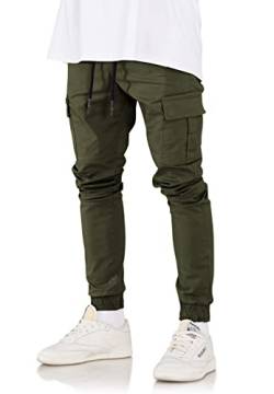 Rello & Reese Herren Cargo Jogger Cargohose Chino-Hose 20086 [Khaki, W33] von Rello & Reese