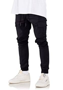 Rello & Reese Herren Cargo Jogger Cargohose Chino-Hose 20086 [Schwarz, W29] von Rello & Reese