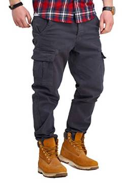 Rello & Reese Herren Cargohose Chino Jeans-Hose JN-3844 [Dunkelgrau, W30/L32] von Rello & Reese